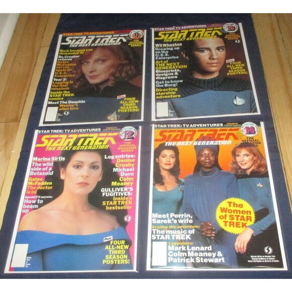 Star Trek: The Next Generation Official Magazine #9-10,12,14 w/16 posters - Picture 1 of 11